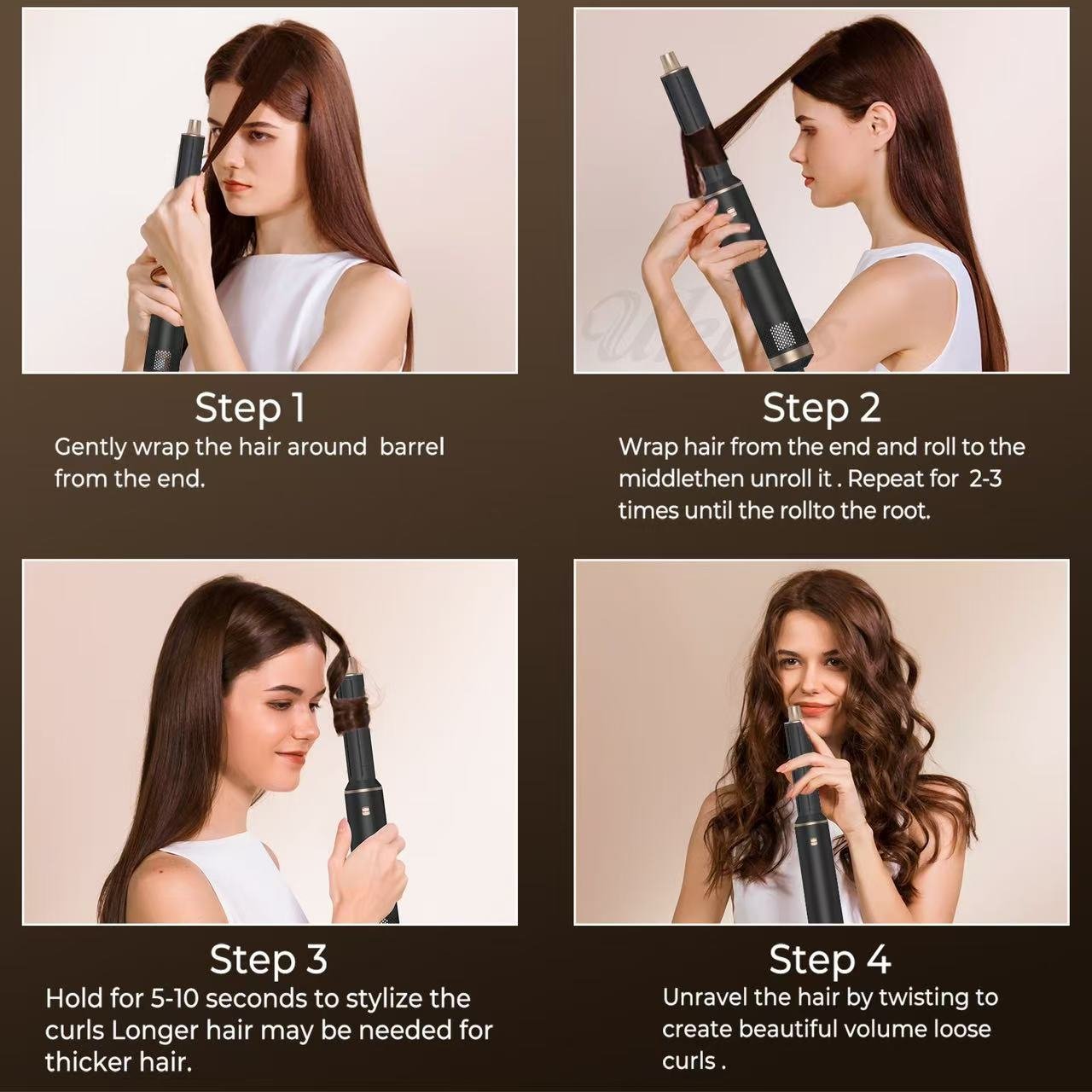 High Speed Hair Dryer Brush 5 in 1 Professional Hot Air Styling Fast Drying Multi Hair Styler with Air Curling Iron Volumizing