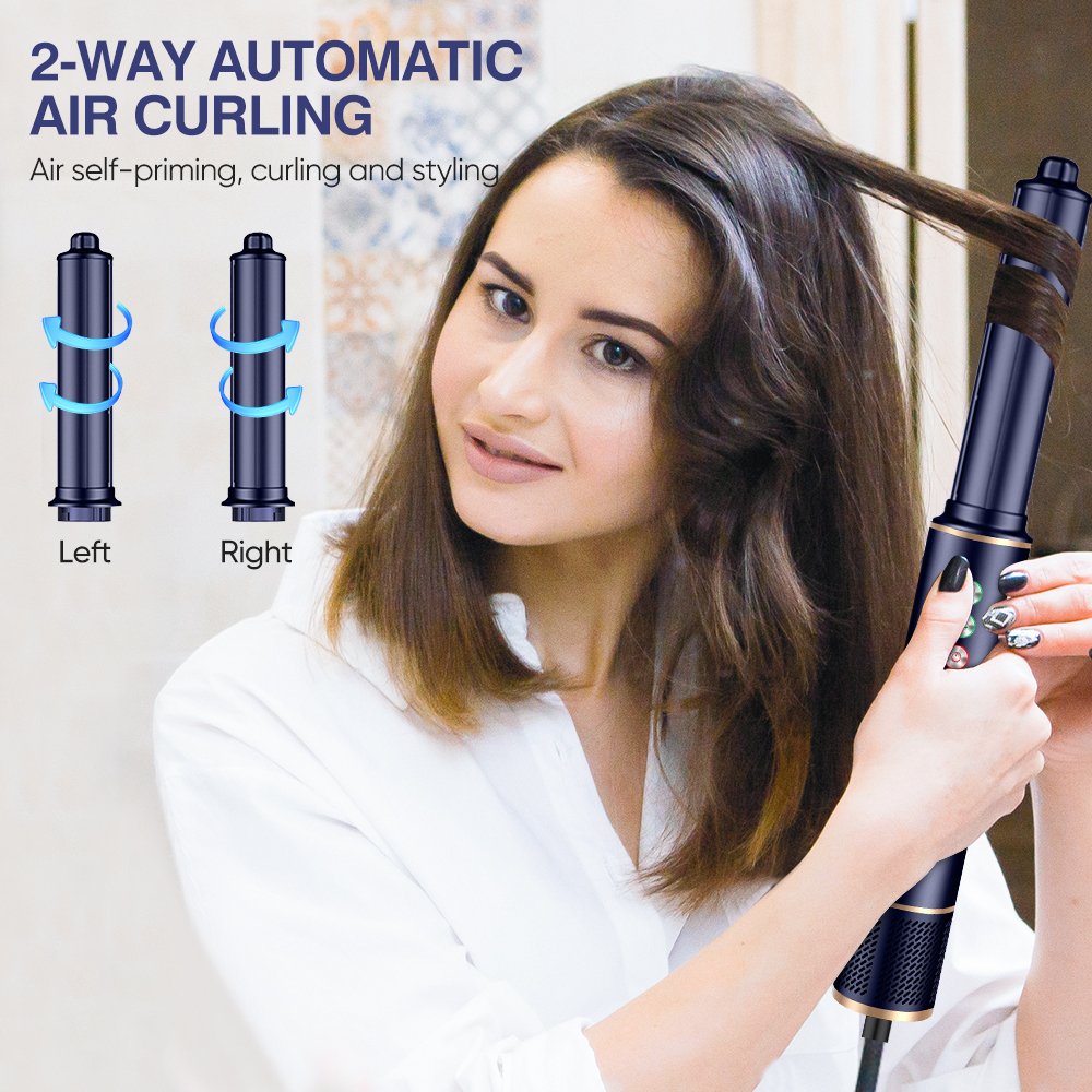 5 in 1 High Speed Hot Air Styler Multi Styler High Speed Hair Dryer Auto Wrap Curler Blow Dryer Comb Ionic 5 in 1 Hair Curler