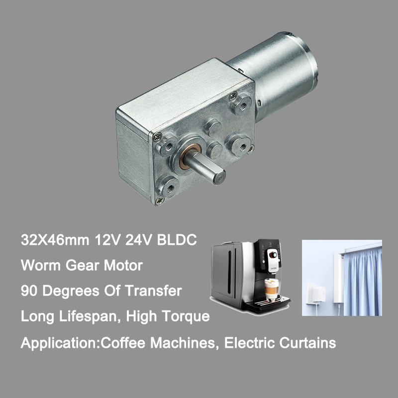 Right Angle 24v High Torque Electric Worm Geared Brushless Motor 12v Dc Motor