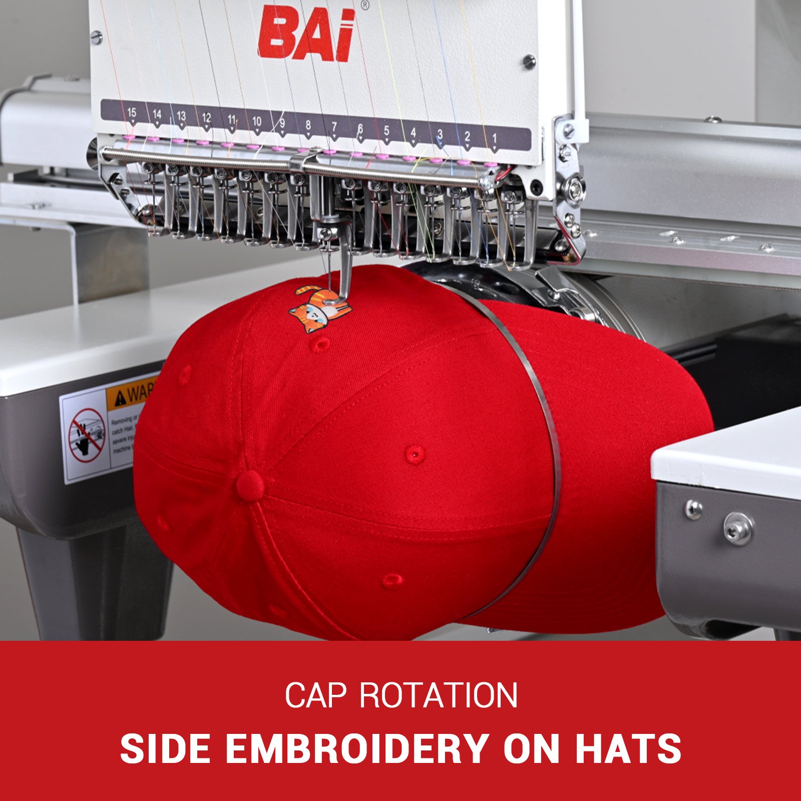 BAi Single Head 15 Needles Industrial Computerized t Shirt Embroidery Machine