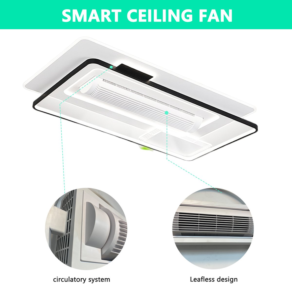 Modern Residential Dimmable Dc Motor Ventilador De Teto Decorative Remote Control Acrylic Light Led Ceiling Fan