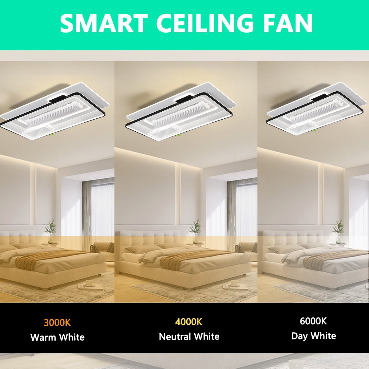 Modern Residential Dimmable Dc Motor Ventilador De Teto Decorative Remote Control Acrylic Light Led Ceiling Fan