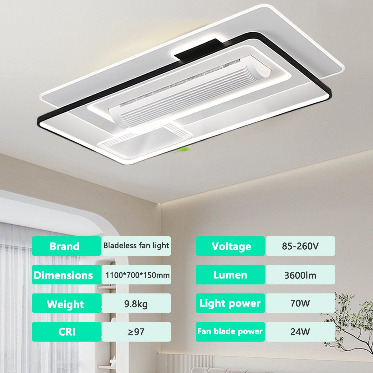 Modern Residential Dimmable Dc Motor Ventilador De Teto Decorative Remote Control Acrylic Light Led Ceiling Fan