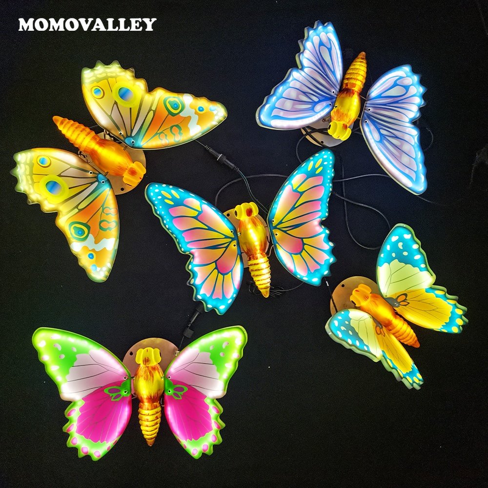 Momovalley Square Landscape Waterproof Insect Model Christmas Light Park Garden Decoration 3d Led Animal butterfly Motif Light
