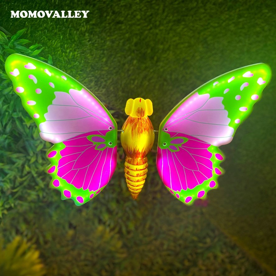 Momovalley Square Landscape Waterproof Insect Model Christmas Light Park Garden Decoration 3d Led Animal butterfly Motif Light