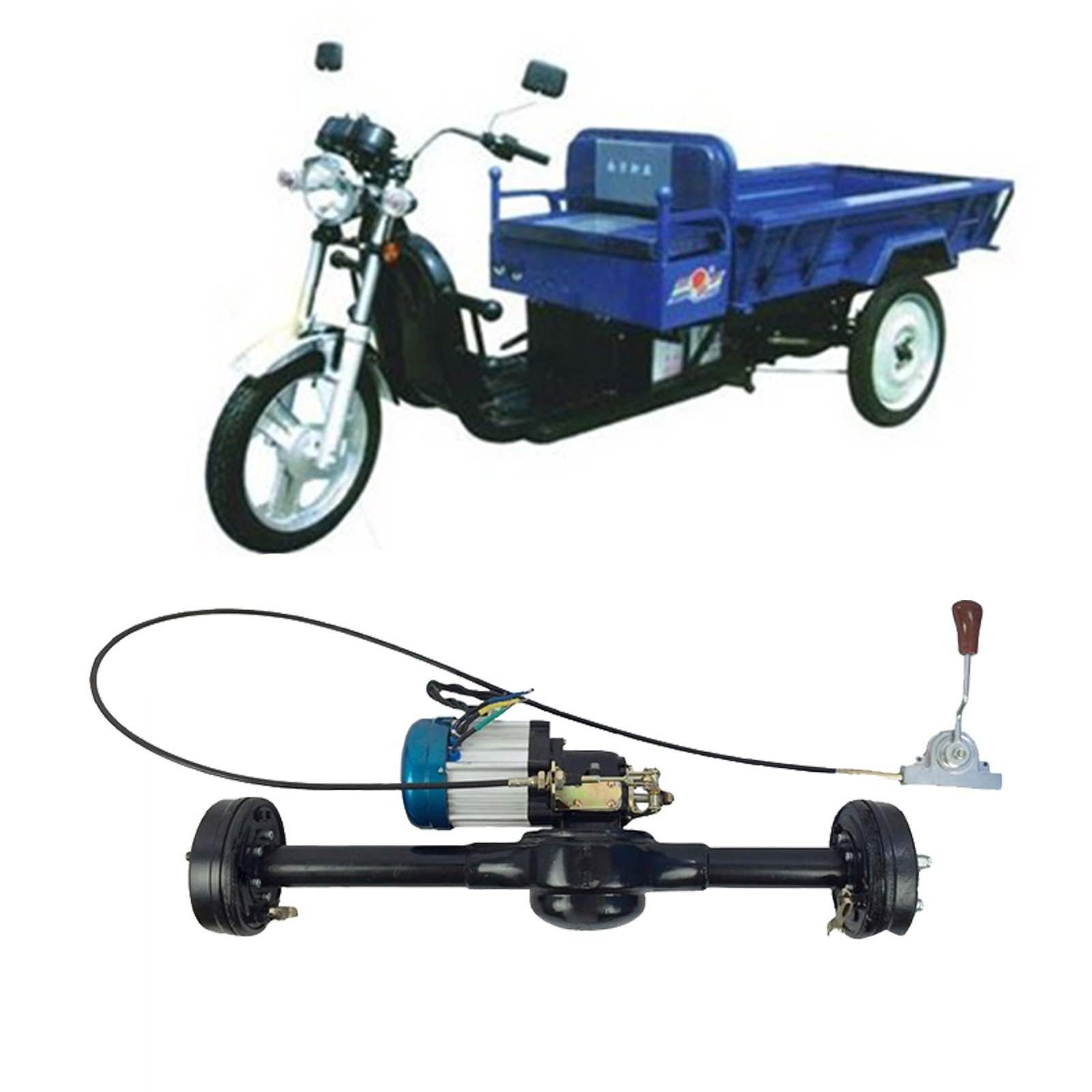 Electric Rickshaw Tricycle Motor 1kw 1.2kw 1.5kw 48V 72V Electric E Rickshaw Tricycle Car Motor Conversion Kit
