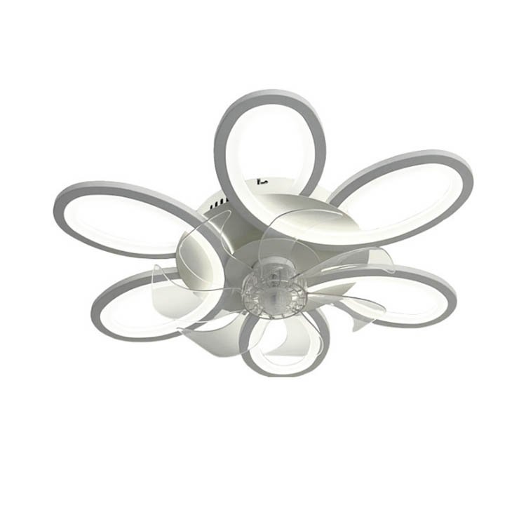LED Smart Electric Ceiling Fan with Light for Modern Home 36-60W Creative Design for Bedroom Iron Body Pure Copper Motor