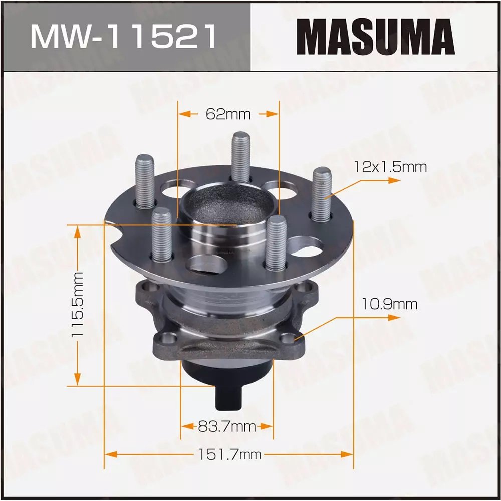 MW-11521 MASUMA Wheel Hub Bearing Assembly for TOYOTA Siena Wheel Hub Unit 42450-28012