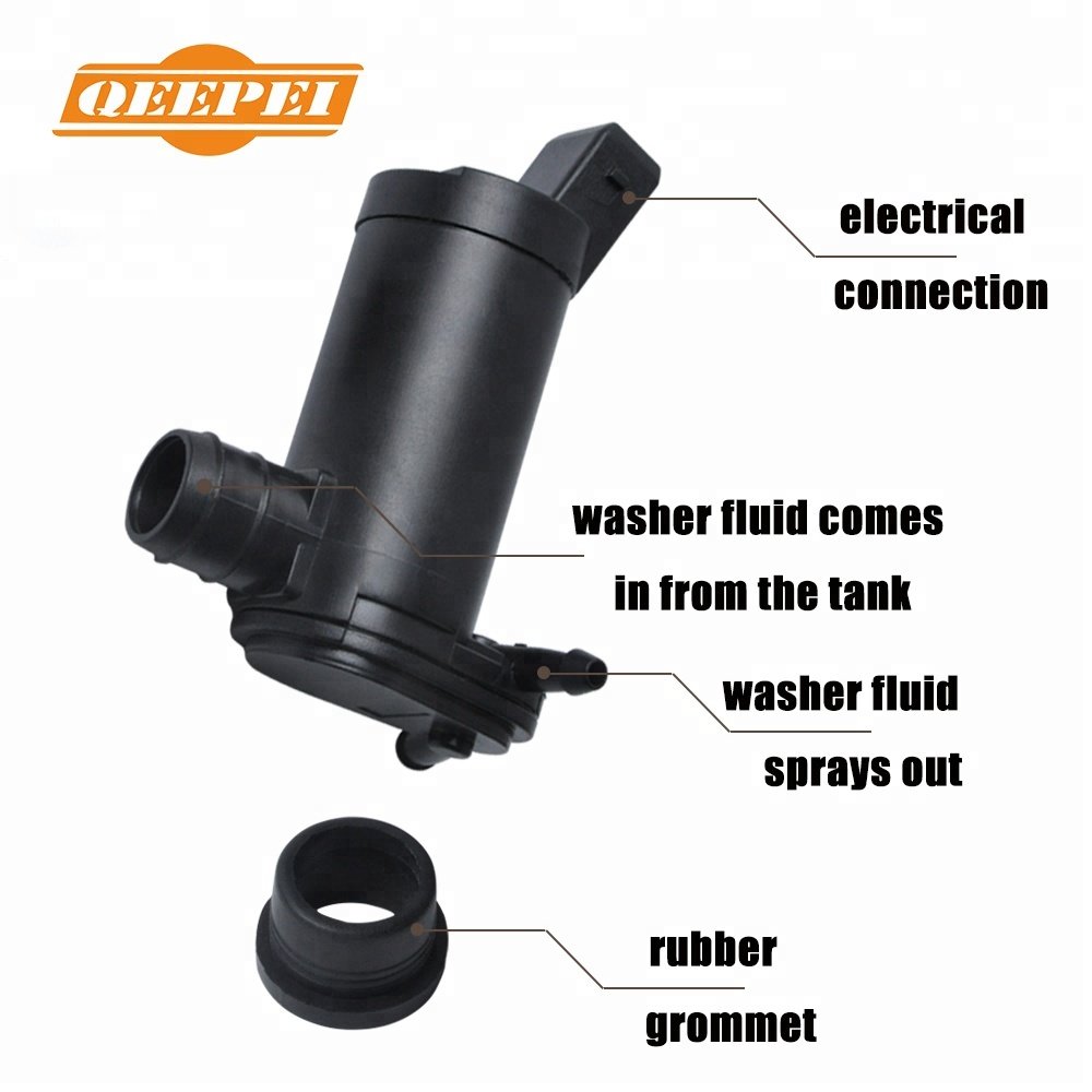 QWP006 Windshield Washer Pump with Brush Motor for FORD Replaces 7003178 87AB17K624AB 87AB17K624AC