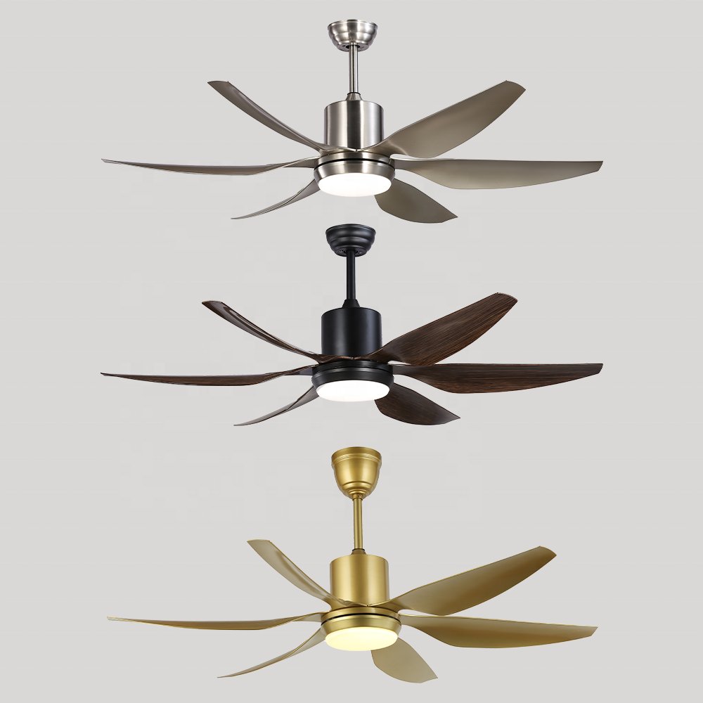 Factory Home Bedroom Nordic Abs 6 Blade 54 Inch Luxury Remote Control Dc Modern Bldc Led Ceiling Fan With Light