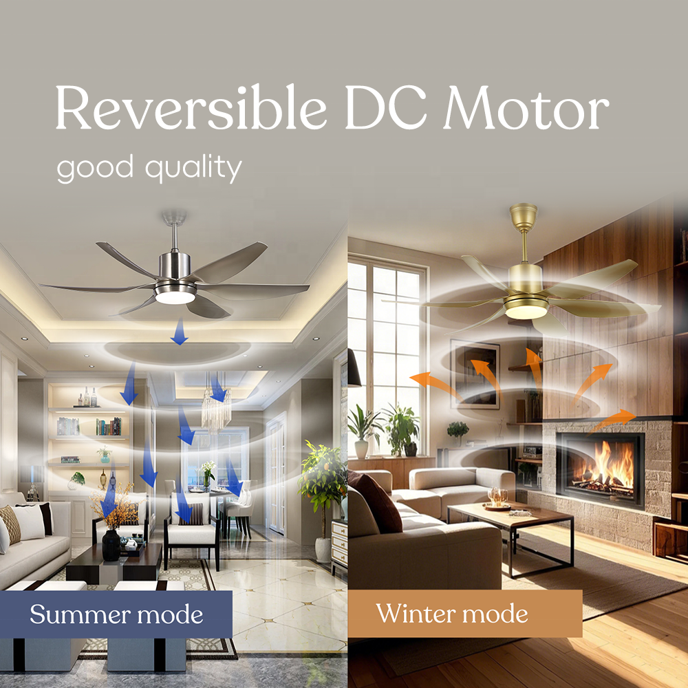 Factory Home Bedroom Nordic Abs 6 Blade 54 Inch Luxury Remote Control Dc Modern Bldc Led Ceiling Fan With Light