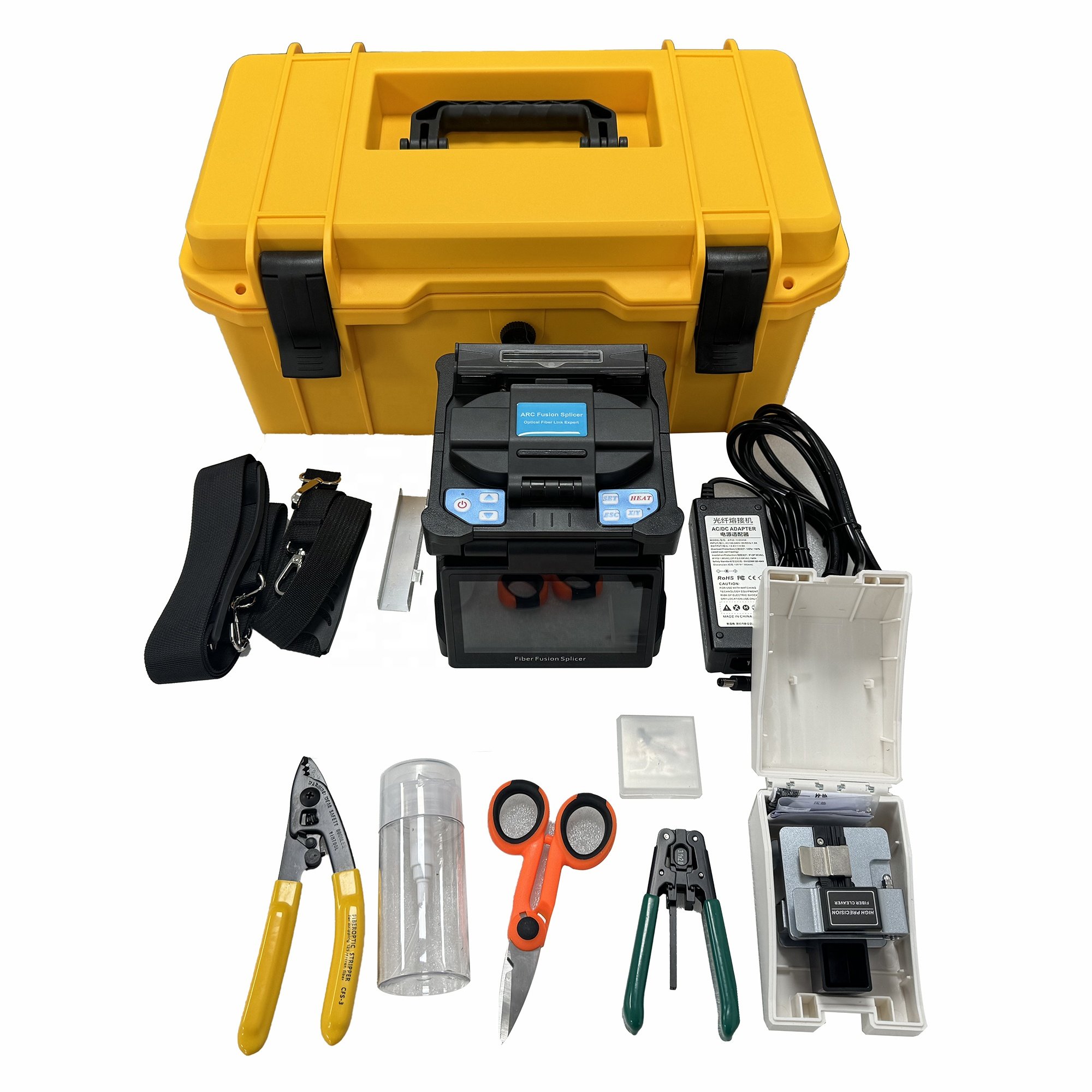 6 Motors Core Alignment Touch Screen Multi-language High Precision Fiber Optic Fusion Splicing Machine