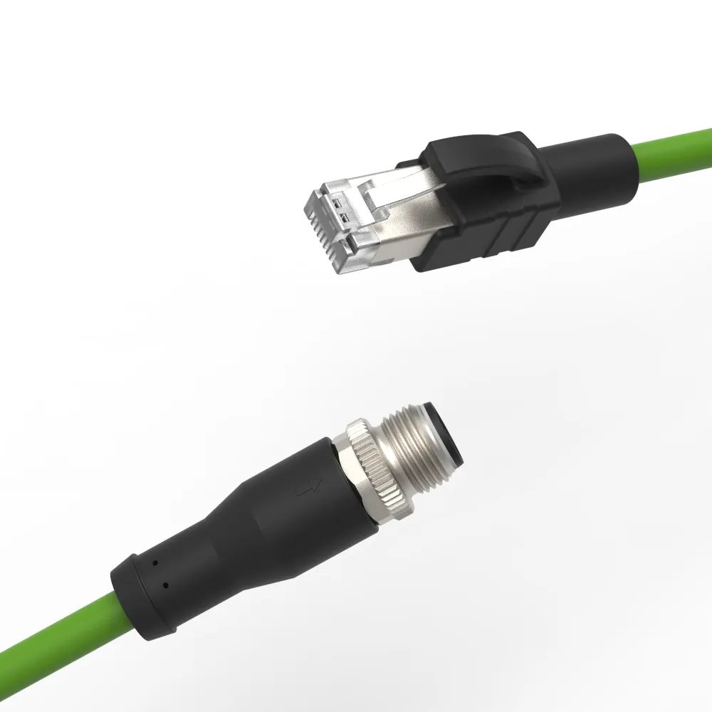 Custom M12 D Code Connector 4 Pin Double Ended to RJ45 Profinet EtherCAT Ethernet/IP Industrial Ethernet M12 D Coded Cable