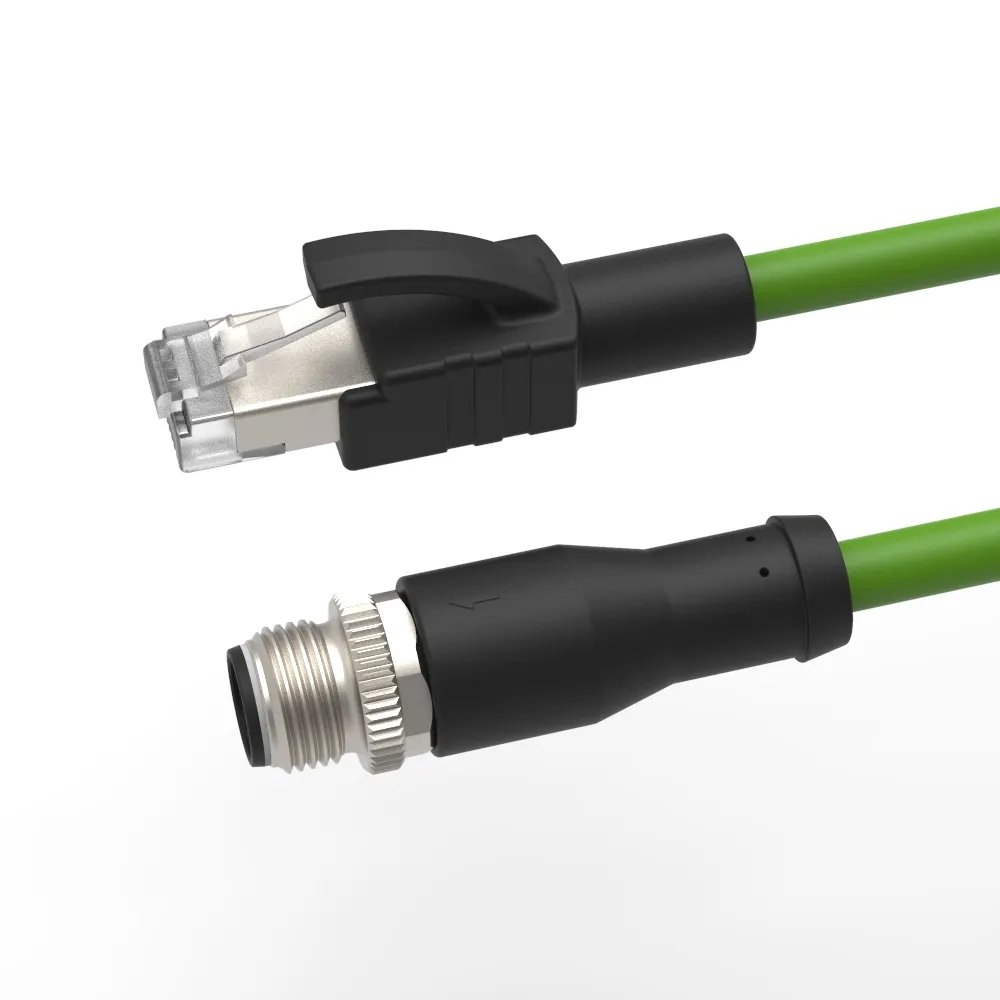 Custom M12 D Code Connector 4 Pin Double Ended to RJ45 Profinet EtherCAT Ethernet/IP Industrial Ethernet M12 D Coded Cable