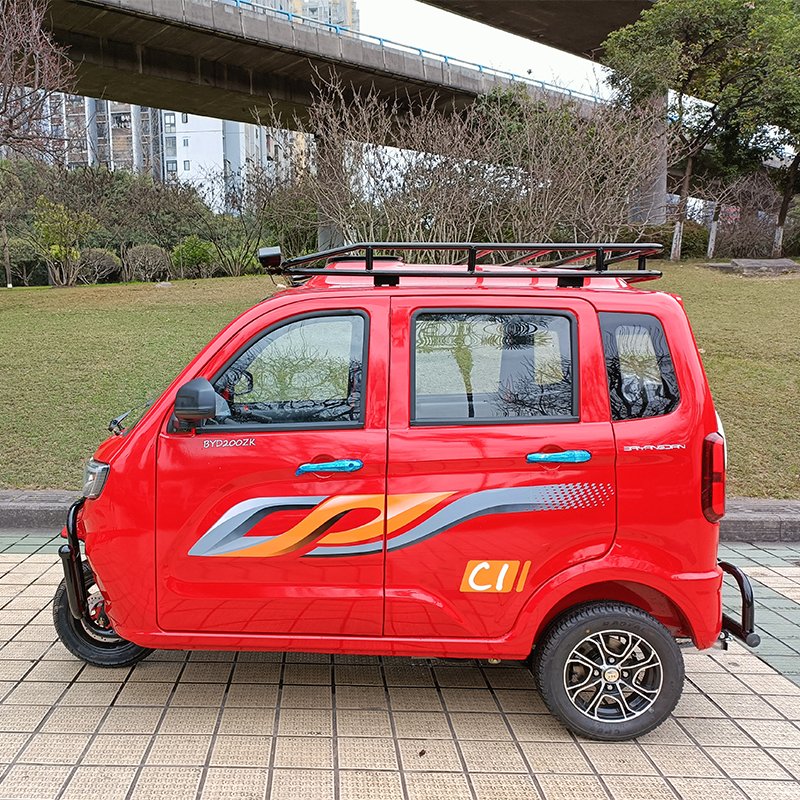 Enclosed Chinese Three Wheel Two Seater Gasoline Tricycle Handicapped Tricycle