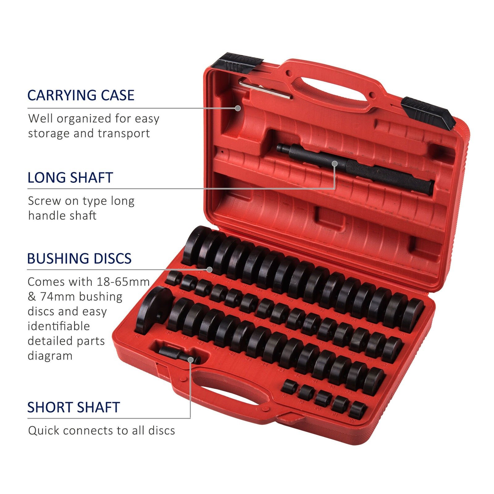WZAUTO High Quality Auto Bearing Disassembly Tool 52pcs Oil Seal Brushing Wheel Bearing Installation Seal Remover Tool Kit
