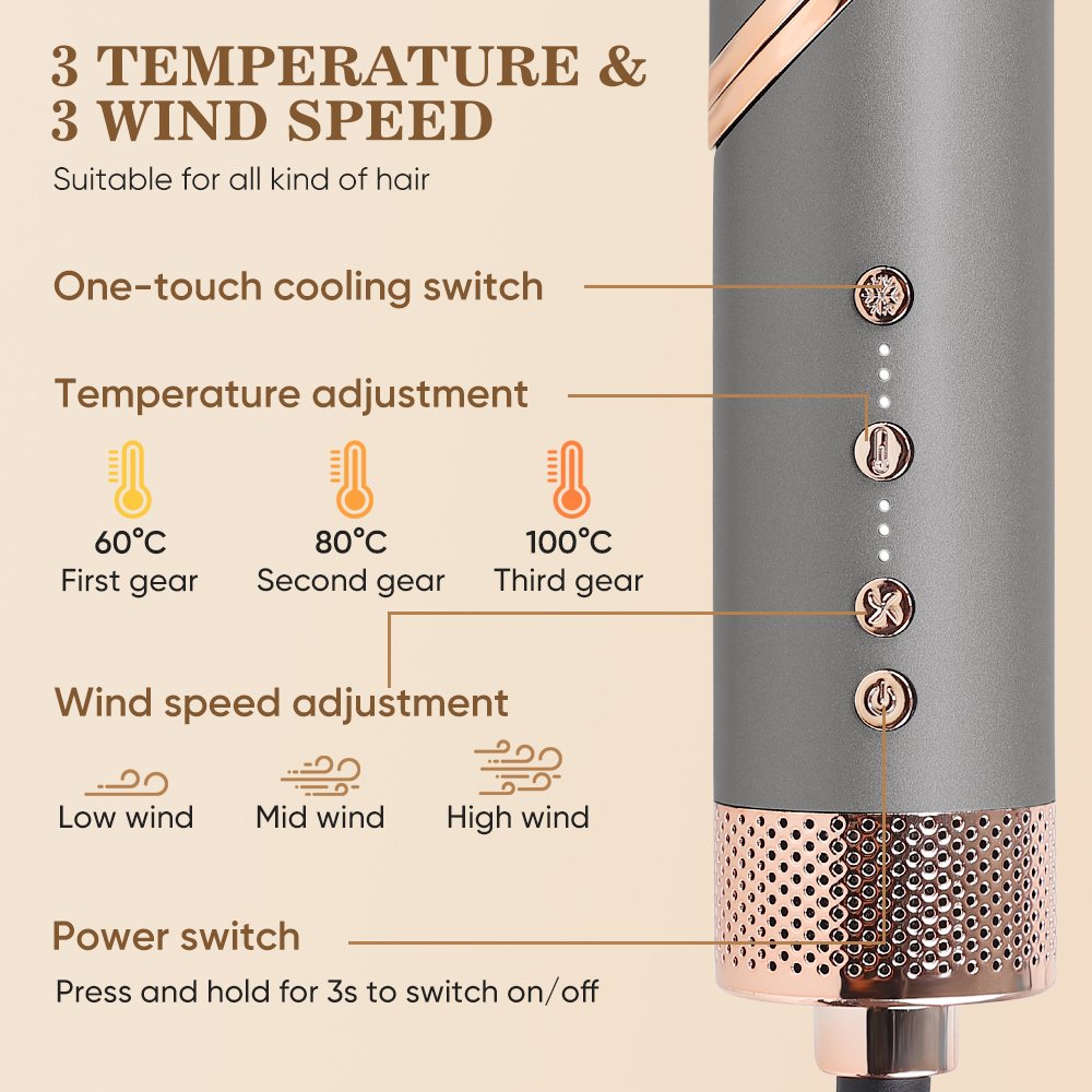 Professional Hair Styling Tools 110000RPM BLDC Brushless Hair Dryer Curling Iron Multi Styler High Speed 5 in 1 Hair Styler Set
