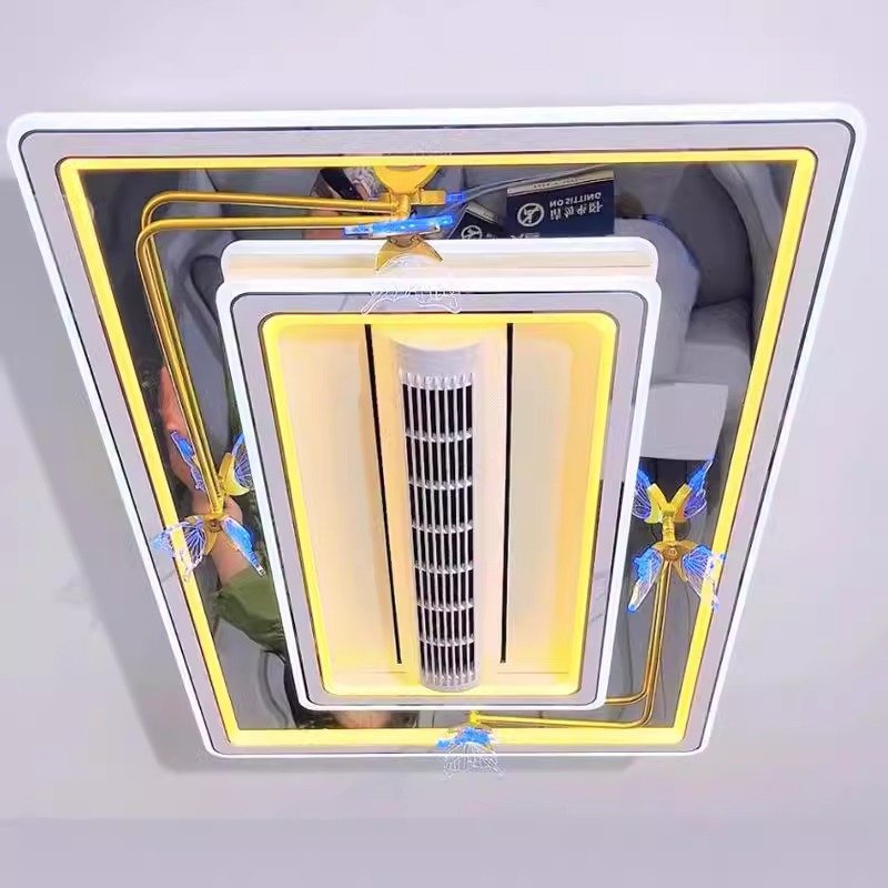 Modern Residential Dimmable Dc Motor Ventilador De Teto Decorative Remote Control Acrylic Light Led Ceiling Fan