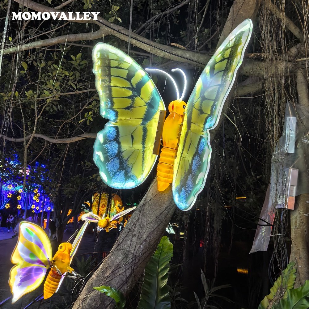 Sales Supplier LED Butterfly Landscape Lights Illuminate Adding Elegance Outdoor Space Stunning 3d Butterfly for Decoration