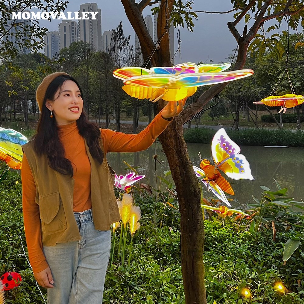 Sales Supplier LED Butterfly Landscape Lights Illuminate Adding Elegance Outdoor Space Stunning 3d Butterfly for Decoration
