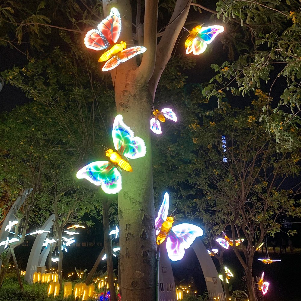 Creative Led Butterfly Ip65 Waterproof Garden Floor Landscape Light Decoration Lawn Outdoor Motif Lights for Holiday Lighting