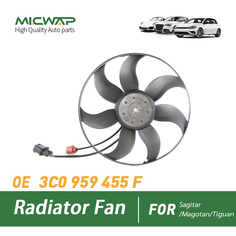 MICWAP Wholesale Auto Spare Parts New Big Cooling Fan Motor Fit for VW Golf Jetta Tiguan AUDI A3 S4 3C0 959 455 F