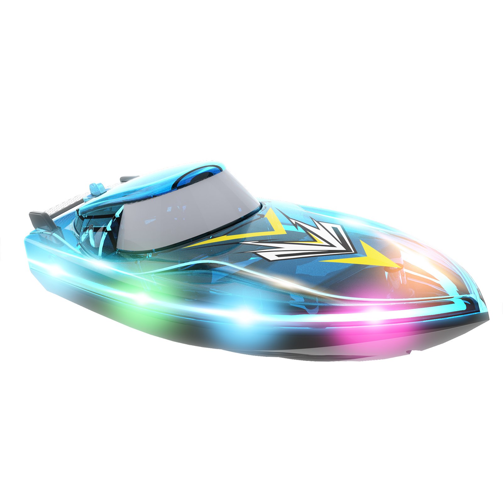 Flytec V666 Boat RC 2.4G Over Distance Remind Long Endurance Auto Reset High Speed RC Boats Racing Cool LED Night Light