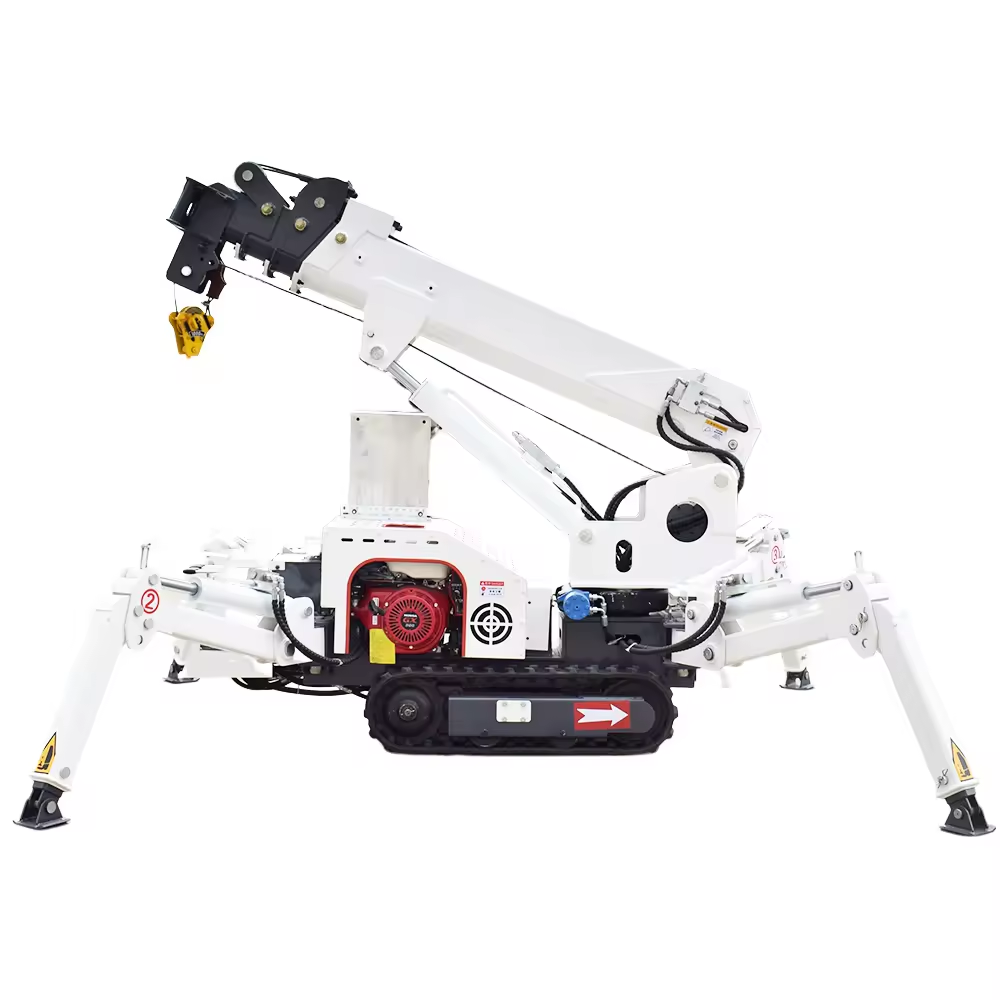 Mobile Spider Crane 3 Ton 5ton 6ton 8ton 10ton Telescopic Boom 360 Degree Mini Crawler Hydraulic Crane Lifting 14m With Fly Jib