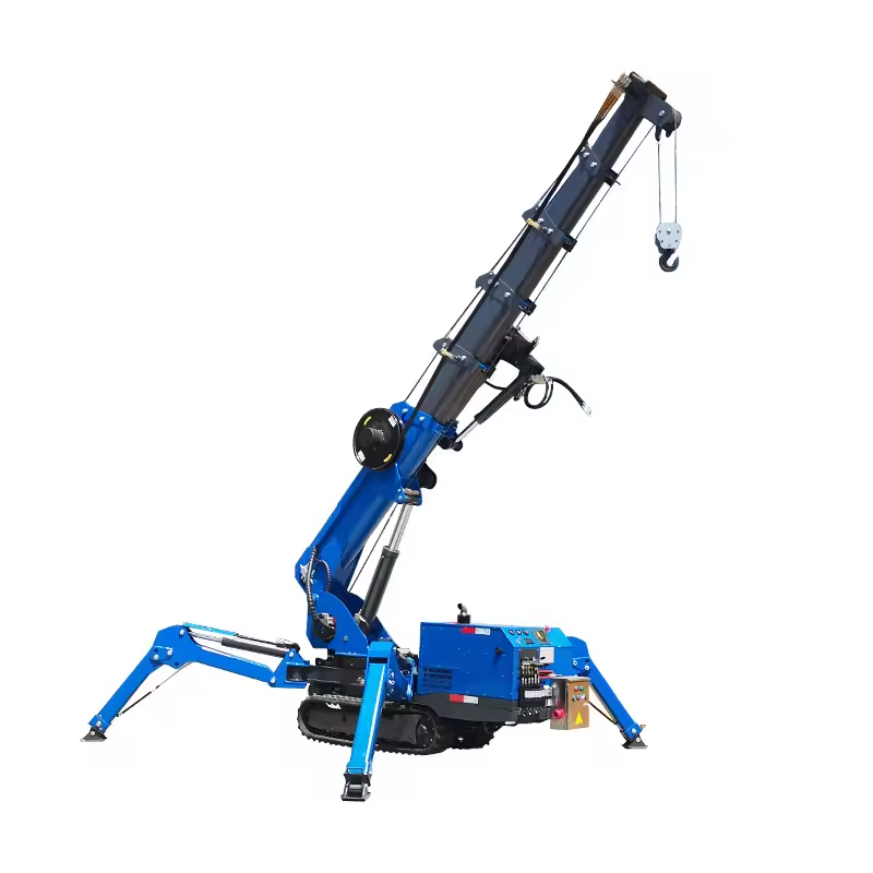 Mobile Spider Crane 3 Ton 5ton 6ton 8ton 10ton Telescopic Boom 360 Degree Mini Crawler Hydraulic Crane Lifting 14m With Fly Jib