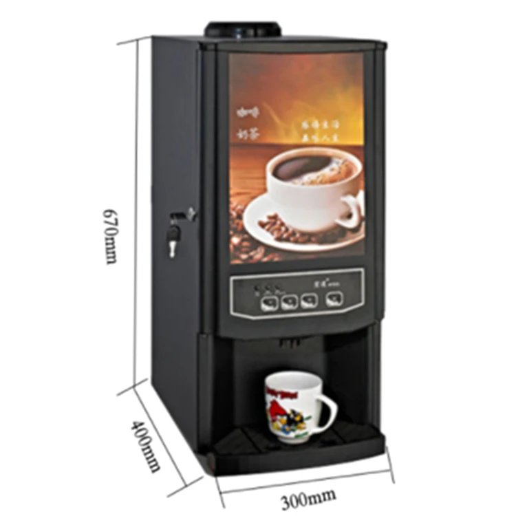 Commercial Service Equipment Instant Coffee Powder Machine Two Cartridge Hot and Cold Coffee Automatic Machine