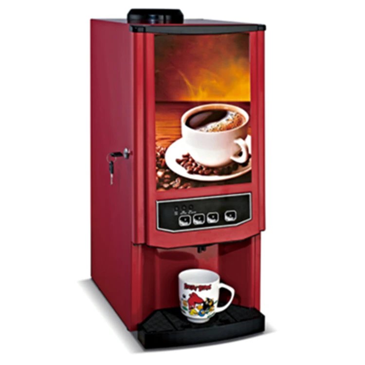 Commercial Service Equipment Instant Coffee Powder Machine Two Cartridge Hot and Cold Coffee Automatic Machine