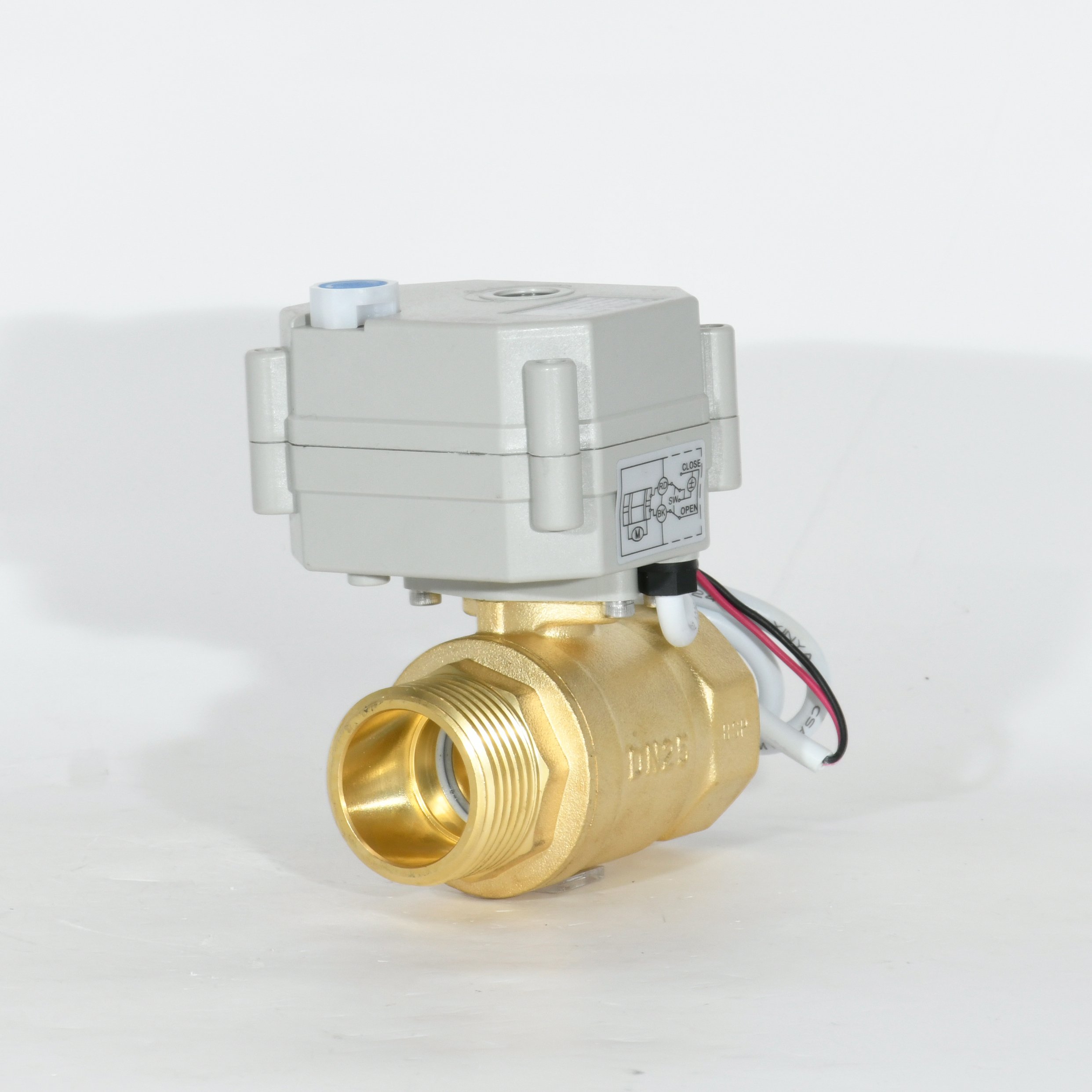 2 Way WRAS Approved 3/4'' AC220V Brass Electric Motorized Ball Valve with Manual Override