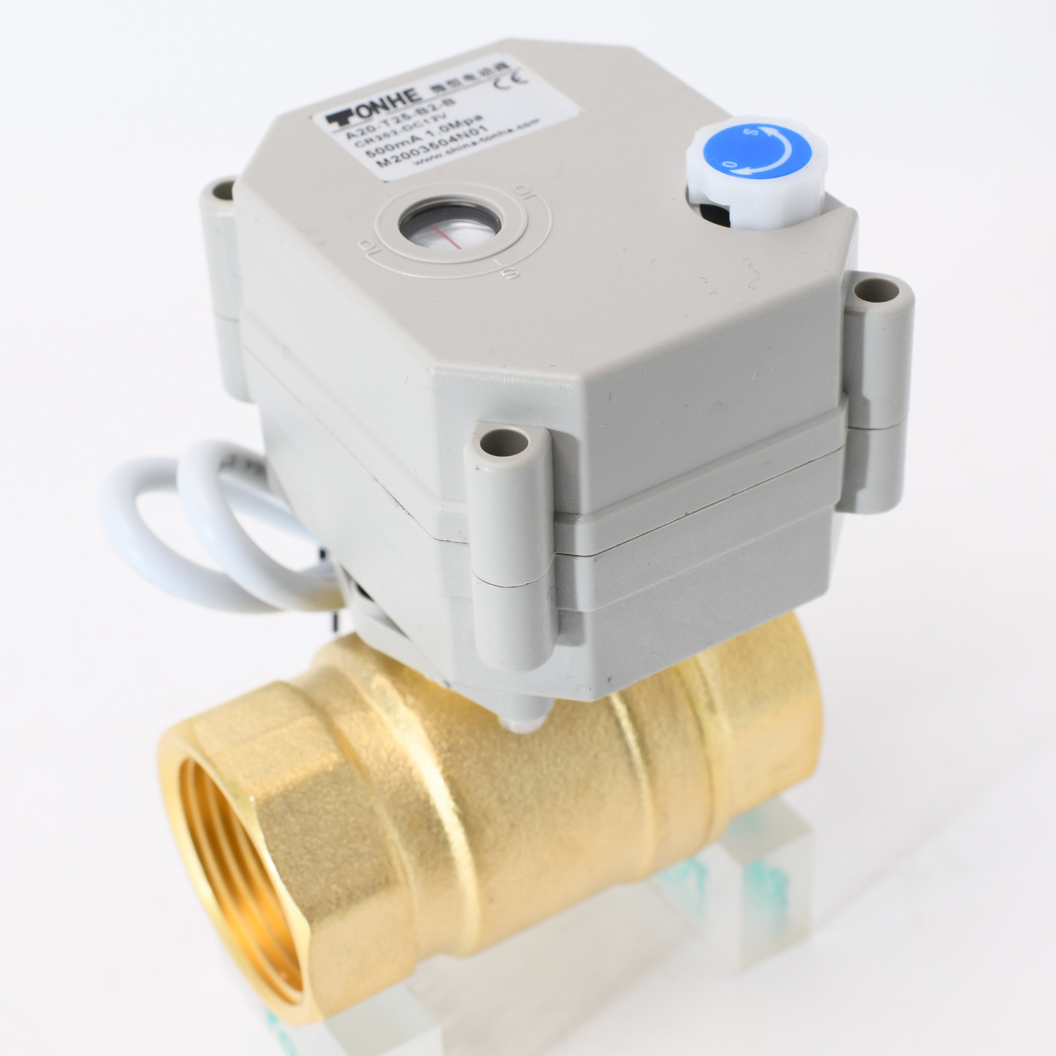2 Way WRAS Approved 3/4'' AC220V Brass Electric Motorized Ball Valve with Manual Override