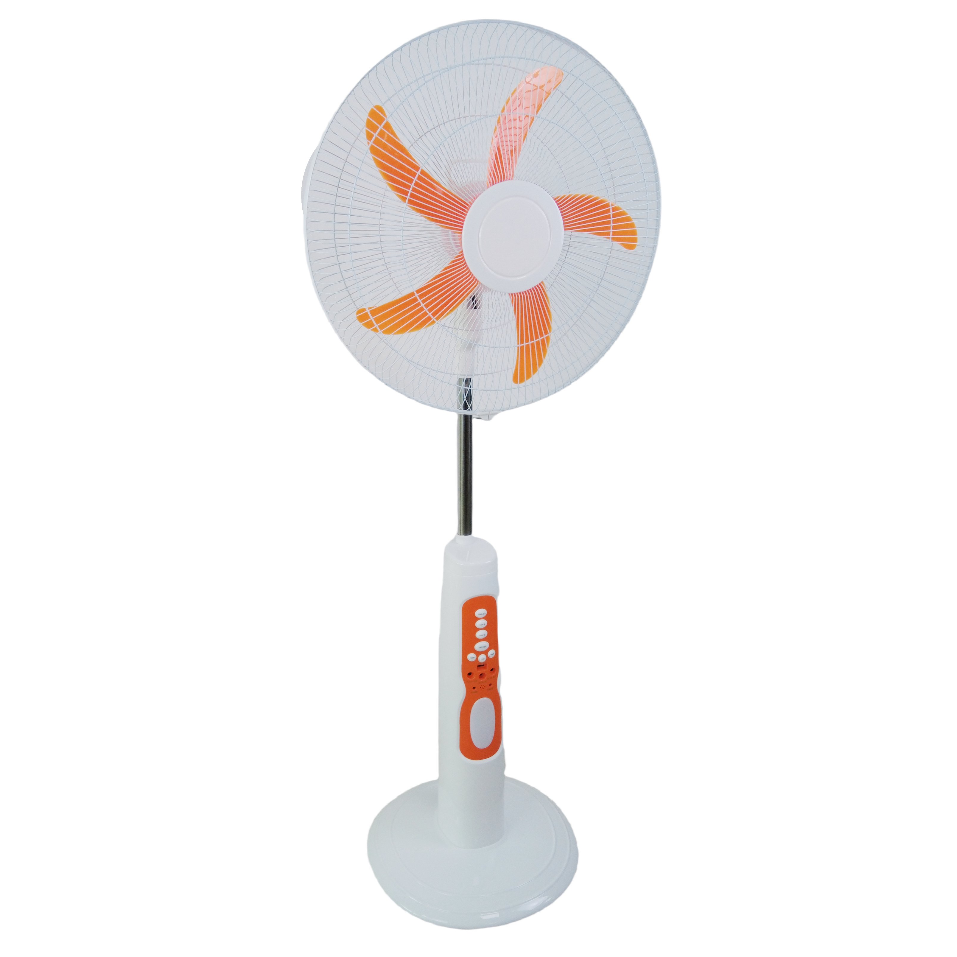 AC/DC Solar Stand Fan Rechargeable 16inch With LED Light Bulbs Battery Solar Panel Remote Control 3 Speed Timer DA18 for Working