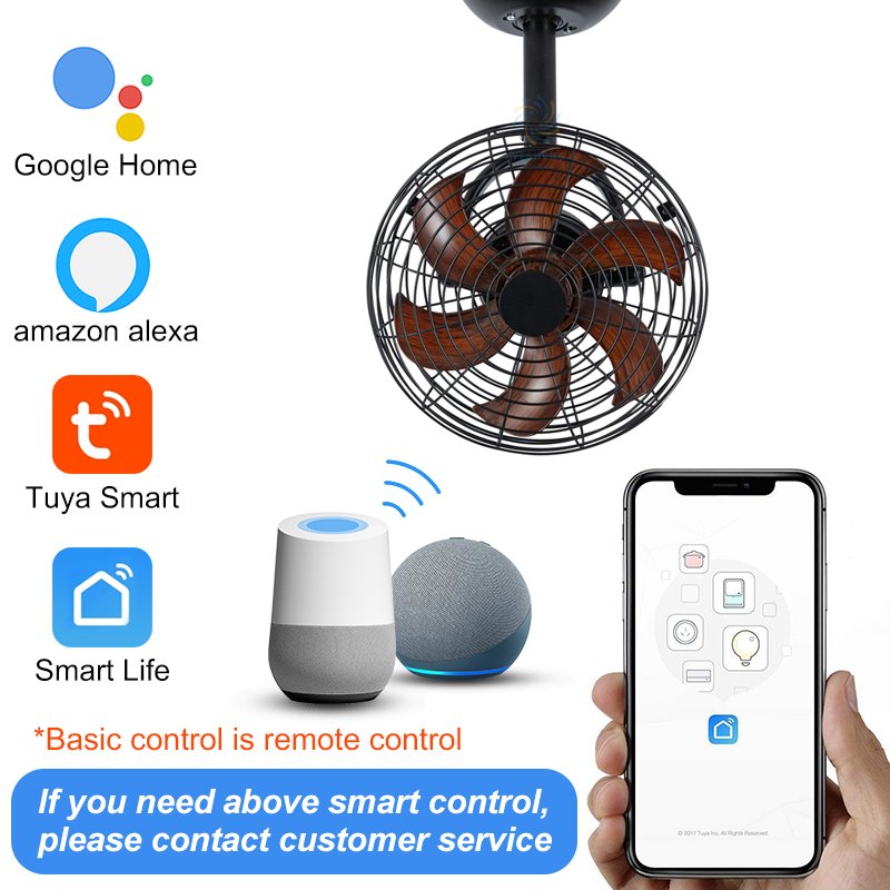 D018 Decorative Ceiling Fan 13 Inch High Speed Wall Mounted Fans LED ABS Blade for Loft With Remote Control