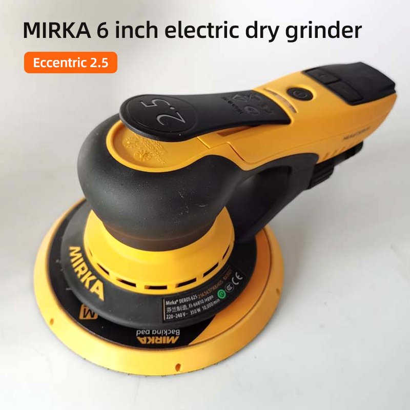 Eccentric 2.5mm Mirka 6 Inch Dry Grinding Machine Orbital Motor Electrical Vacuum Dry Grinding Head Putty for Car,Wood,Corners
