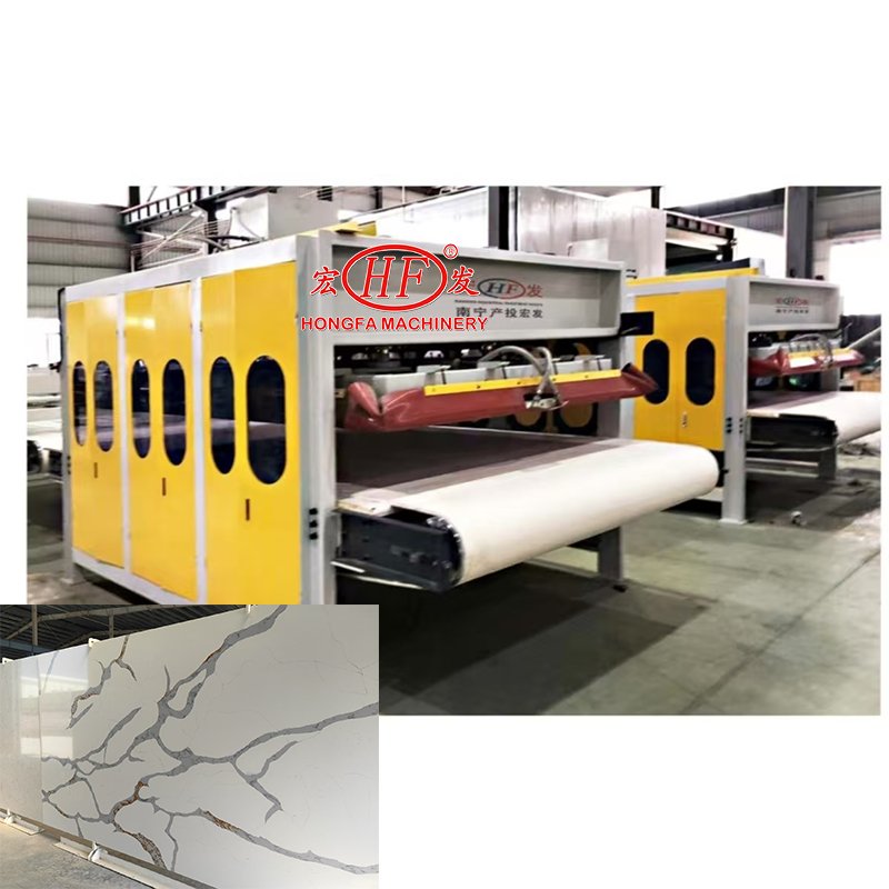 Calacatat Quartz Slab Pressing Machine Production Line Quartz Stone Polishing Machine Line Calibrating Machine Feeding System