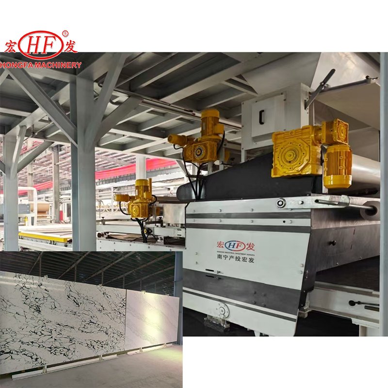 Calacatat Quartz Slab Pressing Machine Production Line Quartz Stone Polishing Machine Line Calibrating Machine Feeding System