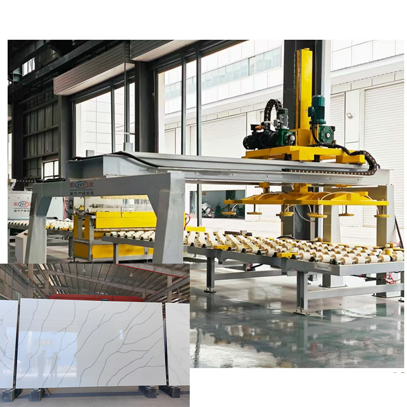 Calacatat Quartz Slab Pressing Machine Production Line Quartz Stone Polishing Machine Line Calibrating Machine Feeding System