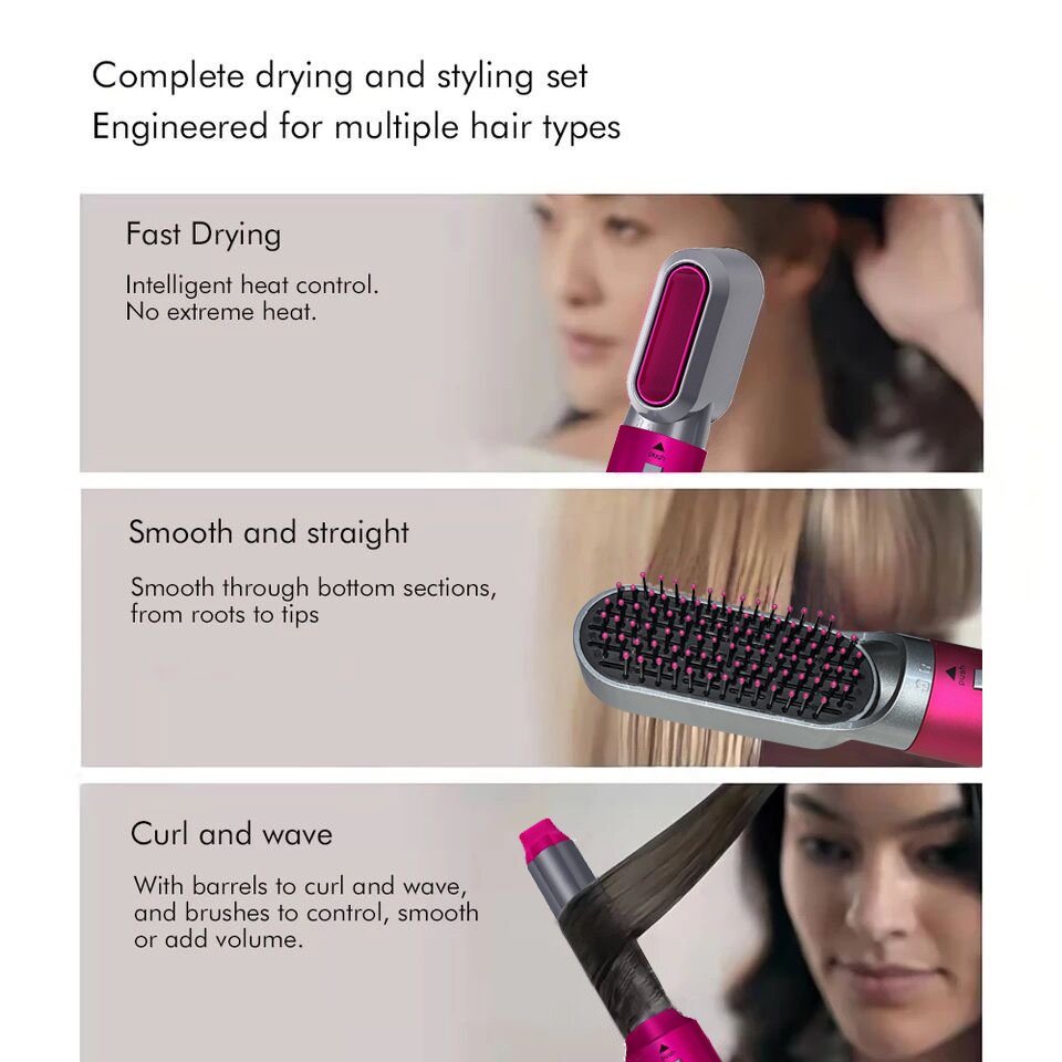 5 in 1 New Multi Styler With Leather case Hair Curler Straightener 1000W Professional Hair Dryer Tool 5 in 1 Multi Styler