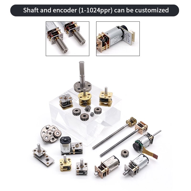 TT Motor Low RPM 12mm N20 High Torque Mirco Brushed Geared Motor 2.4V 5V 6V 12V Mini DC Motor for Electric Vehicle