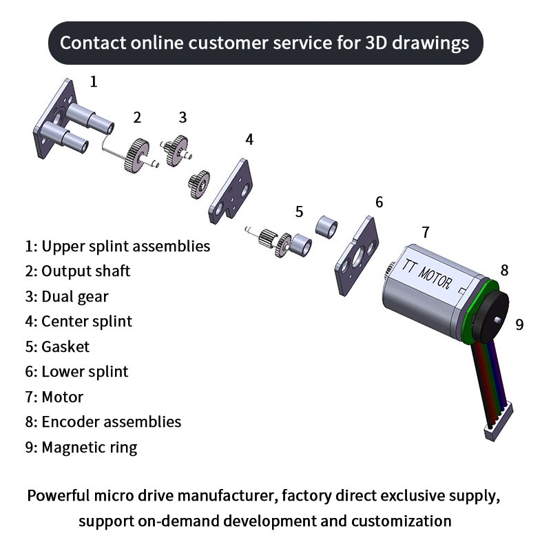 TT Motor Low RPM 12mm N20 High Torque Mirco Brushed Geared Motor 2.4V 5V 6V 12V Mini DC Motor for Electric Vehicle