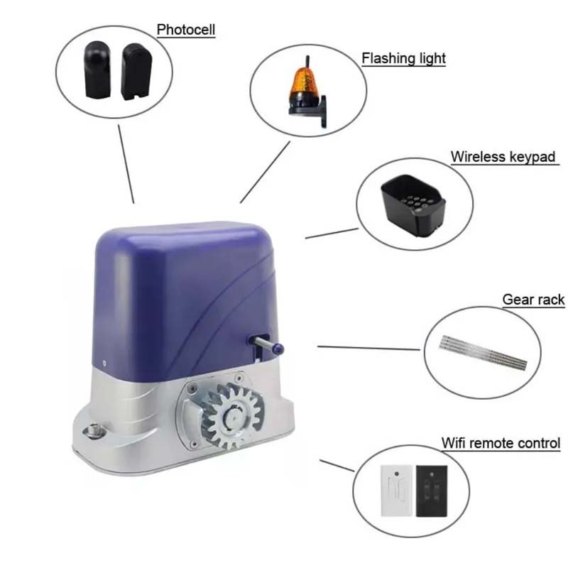 24VDC Wifi BT Smart Gate Opener Electric Sliding Gate Door Motor DC 1200KG
