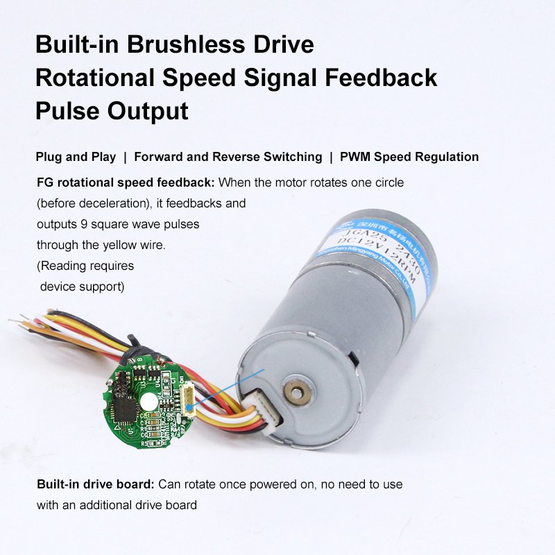 12V/24V Brushless Micro DC Reduction Motor High Torque Gear with Low Speed Small Permanent Magnet Fan Motor Jga25-2430