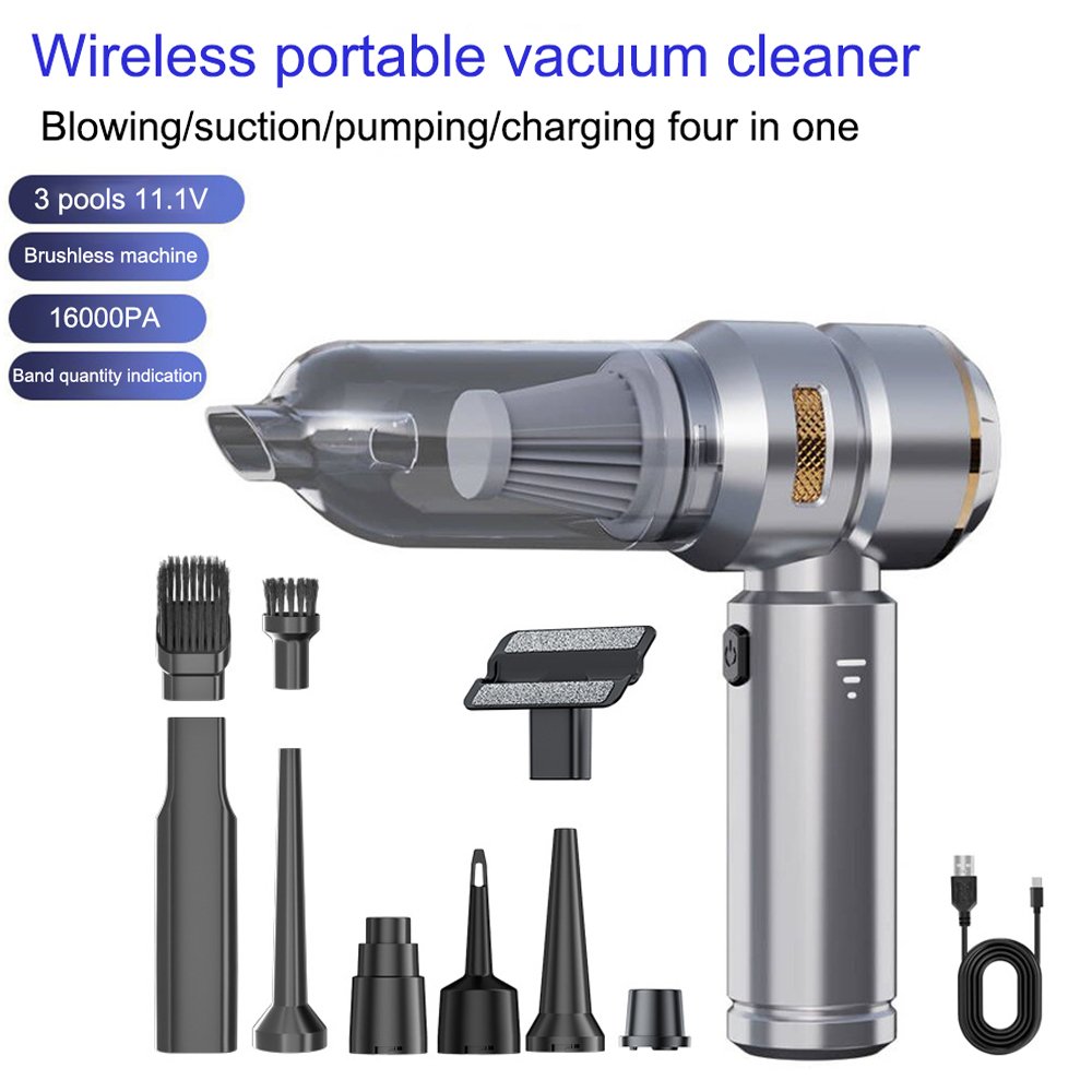 2 in 1 16000pa Handheld High Powerful Wireless Dry Car Vacuum Cleaner Cordless Portable Brushless Cleaning Car Vacuum Cleaner
