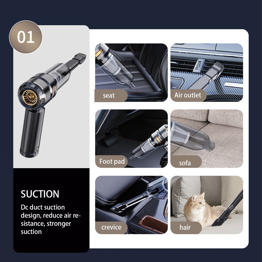 2 in 1 16000pa Handheld High Powerful Wireless Dry Car Vacuum Cleaner Cordless Portable Brushless Cleaning Car Vacuum Cleaner
