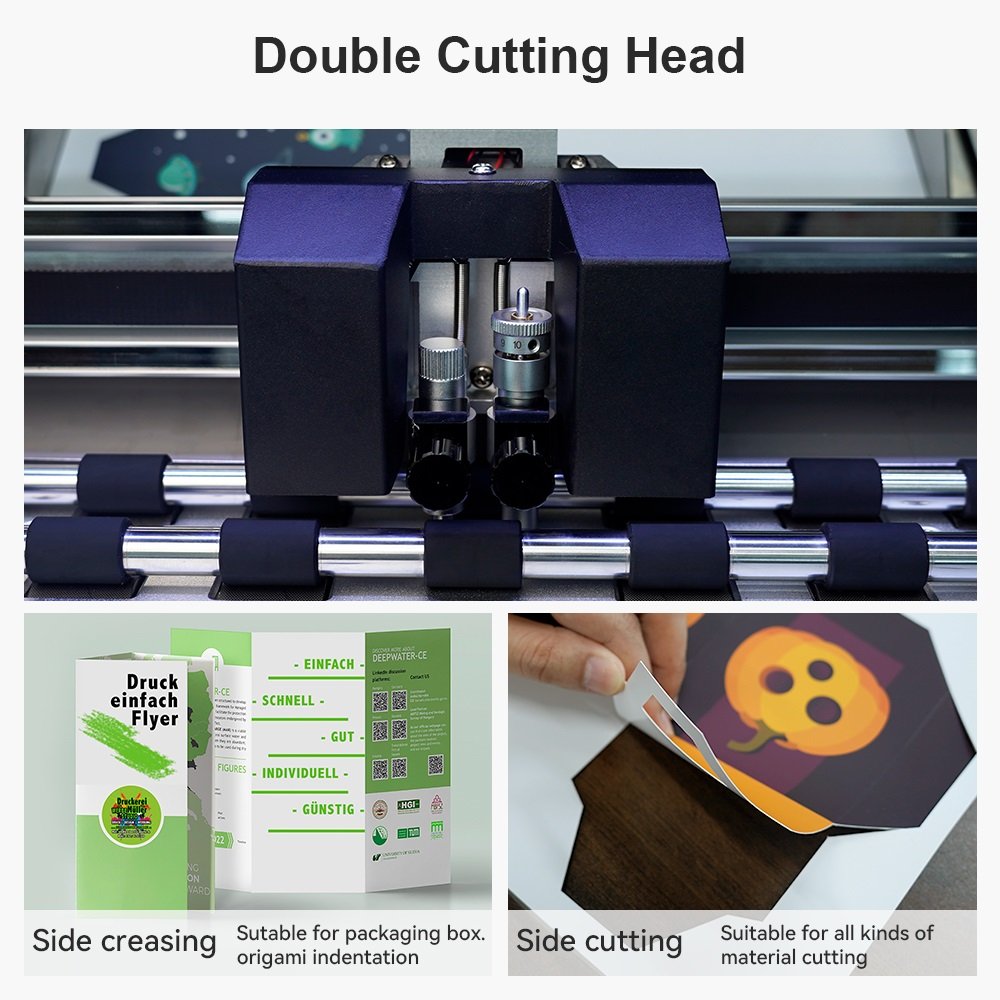 High Speed Servo Motor Digital A4 A3 A3+ Auto Feeding Double Heads Label Die Cutter Creasing and Die Cutting Machine