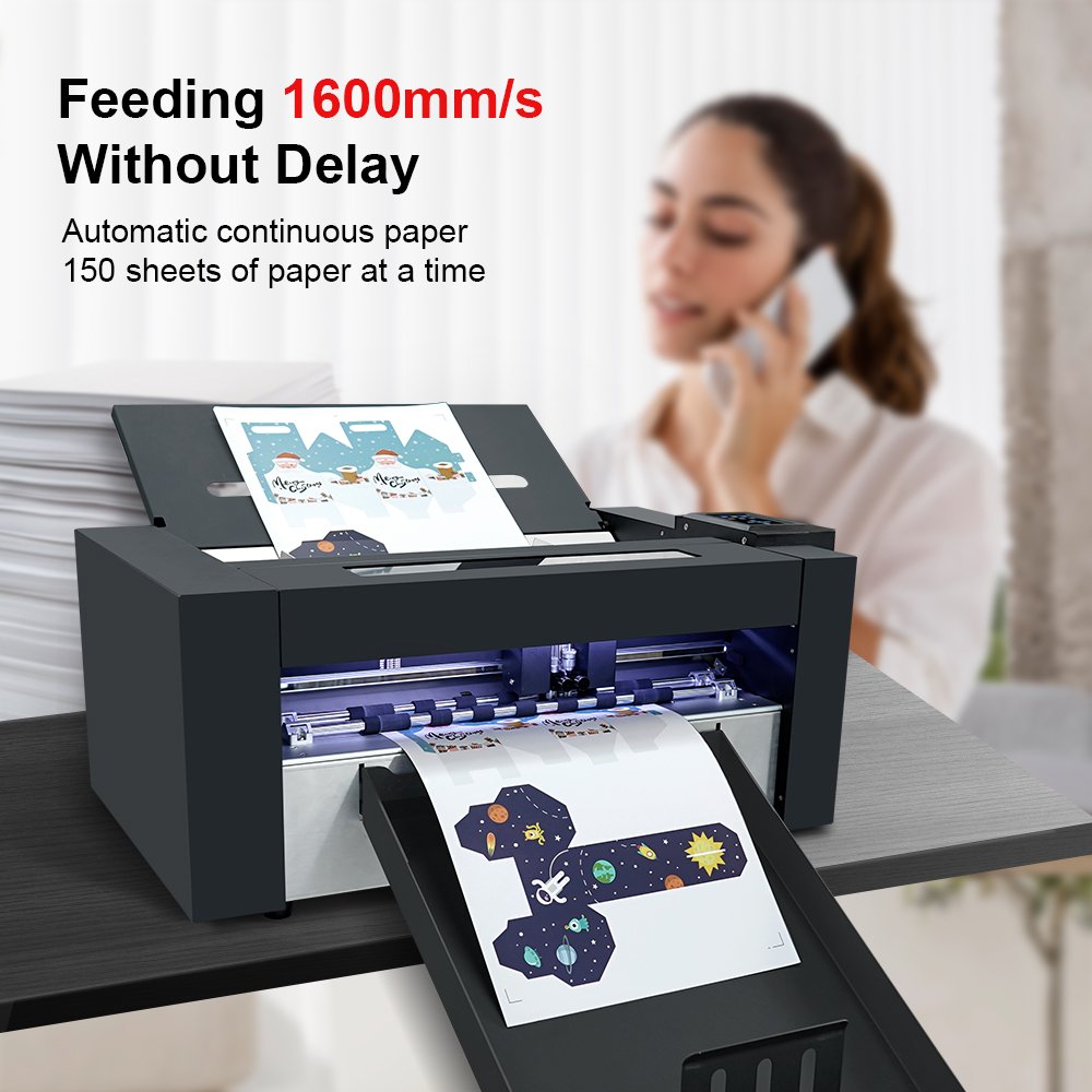 High Speed Servo Motor Digital A4 A3 A3+ Auto Feeding Double Heads Label Die Cutter Creasing and Die Cutting Machine