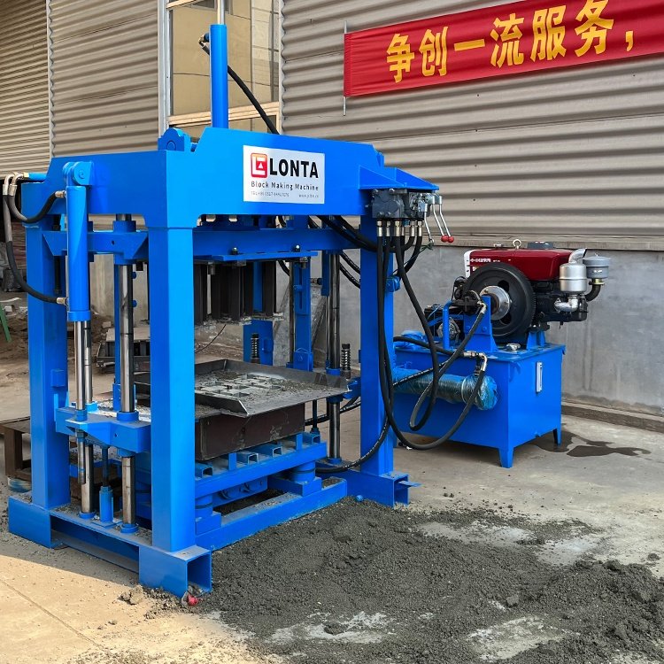 LONTA QTJ4-35A Semi Automatic Diesel Hydraulic Hollow Interlock Paver Cement Concrete Brick Block Making Machine De Brique