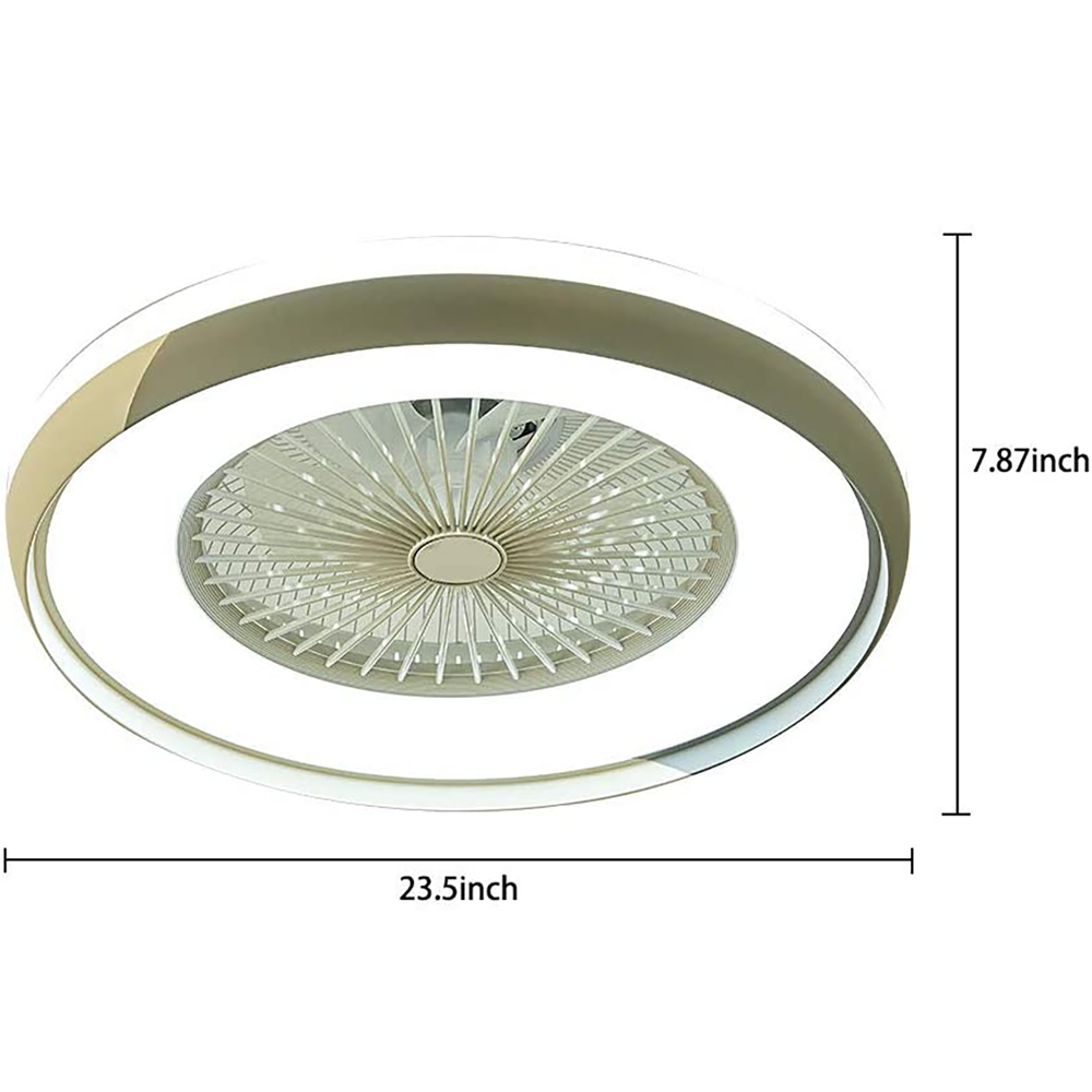 23.5 Inch Modern Acrylic LED Decorative Ceiling Fan with 6 Wind Speeds Smart Morden Dining Room Light Lamp